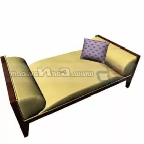 Antique Wood Day Bed 3d model