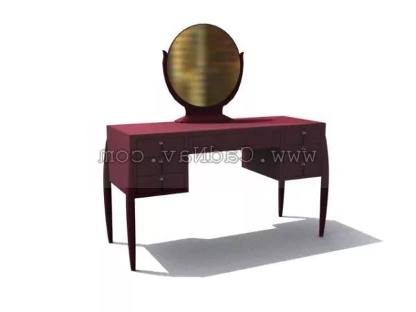 Dressing Table Oval Mirror 3d model