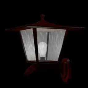 Wooden Fix Style Wall Lantern 3d model