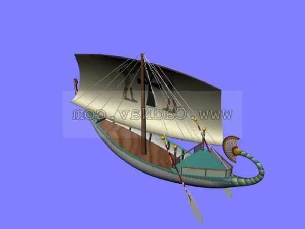 Low Poly Ferry Ship 3d model