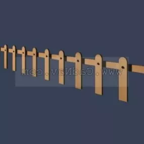 Wooden Garden Fence Design 3d model