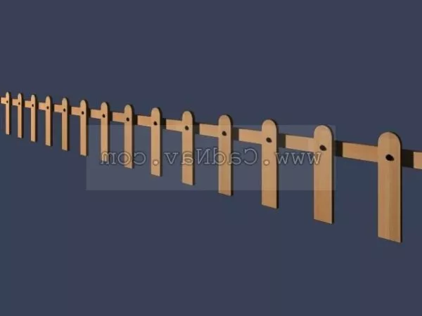 Wood Fence For Housing 3d model