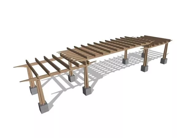 Garden Wooden Garden Pergola 3d model Garden Wooden Garden Pergola 3d model