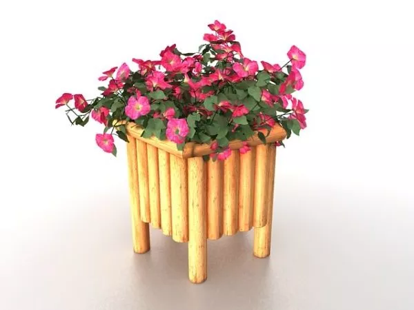 Wooden Garden Flower Planters 3d model Wooden Garden Flower Planters 3d model