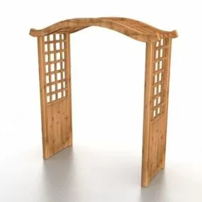 Wooden Outdoor Garden Trellis Arbor 3d model