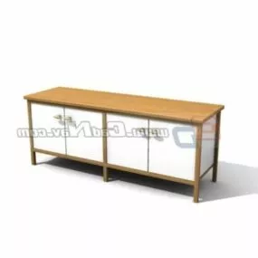 Wooden Kitchen Lower Cupboard 3d model