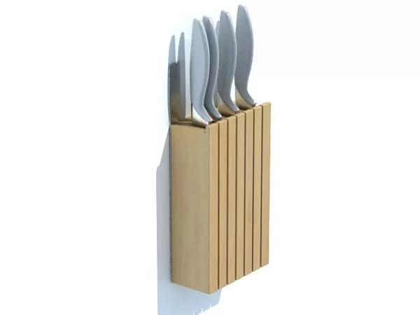 Kitchen Wooden Knife Holder 3d model Kitchen Wooden Knife Holder 3d model