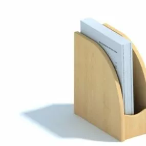 Office Wooden Magazine Holder 3d model