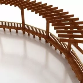 Garden Wooden Pergola 3d model
