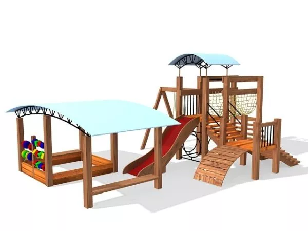 Playground Toy Equipment With Slide 3d model