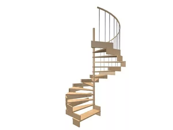 Home Wooden Spiral Staircase 3d model Home Wooden Spiral Staircase 3d model