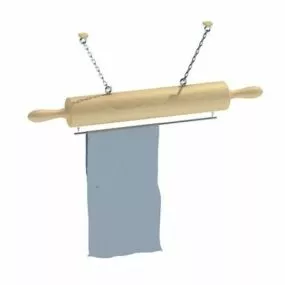 Wooden Kitchen Towel Rack 3d model