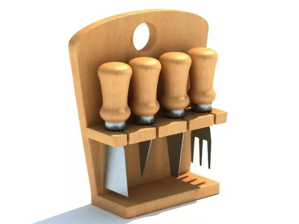 Kitchen Utensil Spoons On Hanger 3d model