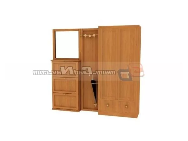 Wooden Wardrobe Closet Furniture 3d model Wooden Wardrobe Closet Furniture 3d model