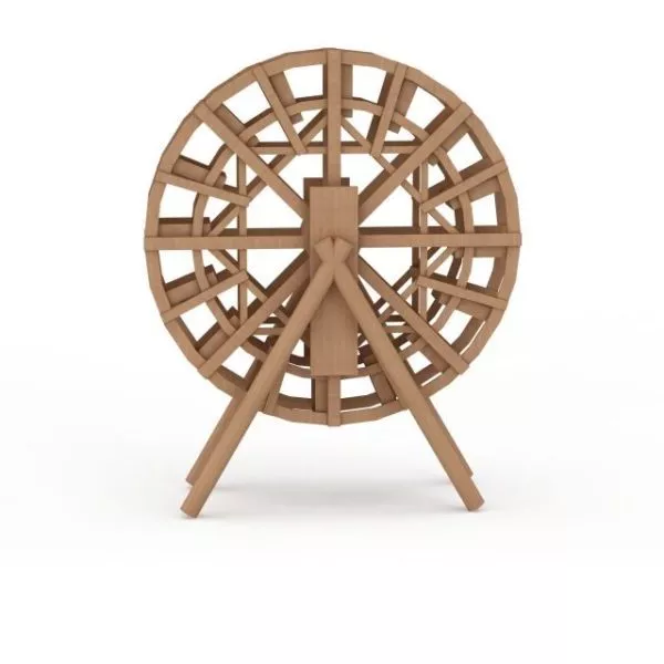 Wooden Water Wheel Tool Free 3d Model - .max, .vray - Open3dmodel