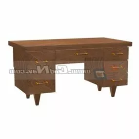 School Wooden Writing Desk 3d model