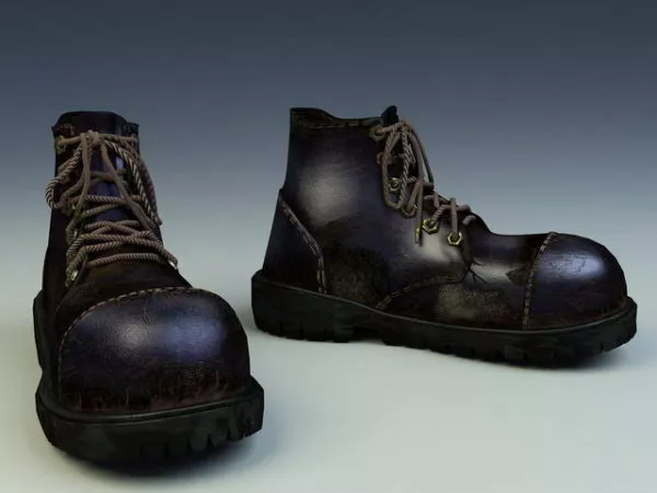Boots Black Leather 3d model