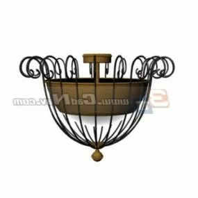Wrought Iron Ceiling Lamp Design 3d model