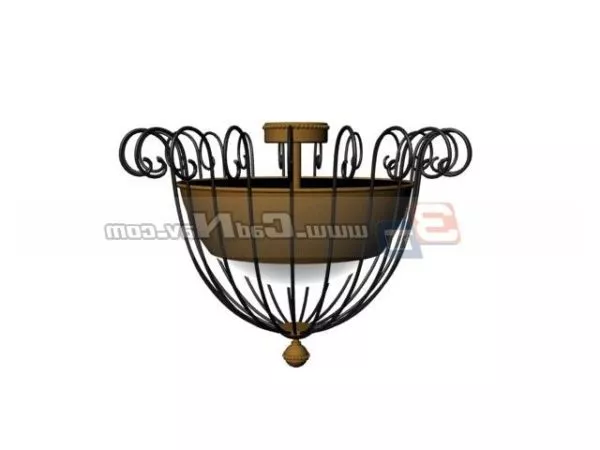 Wrought Iron Ceiling Lamp Design 3d model Wrought Iron Ceiling Lamp Design 3d model