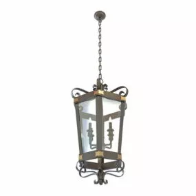 Wrought Iron Old Lantern Light 3d model