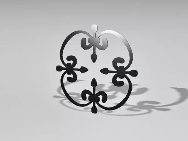 Antique Brass Iron Fence 3d model