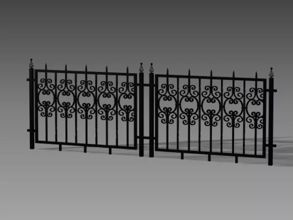 Brick Fence With Column 3d model
