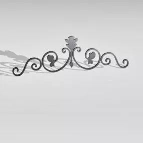 Wrought Iron Floral Ornament Home Decor 3d model