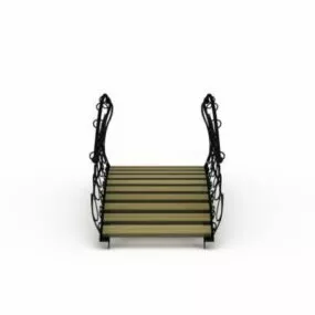 Wrought Iron Outdoor Garden Bridge 3d model