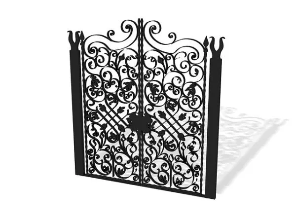 Classic Gate Fence Steel Handrails 3d model