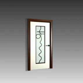 Interior Door Wrought Iron With Glass 3d model
