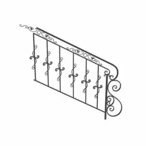 Antique Wrought Iron Handrails 3d model