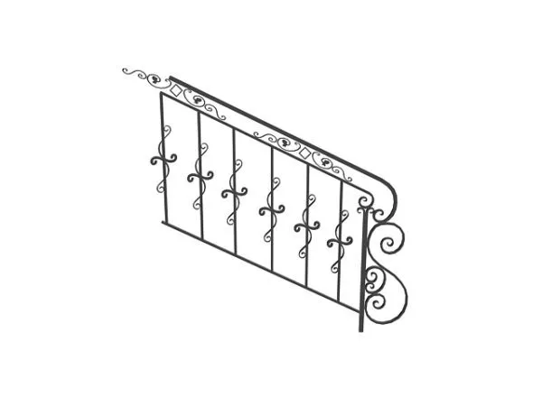 Antique Wrought Iron Handrails 3d model Antique Wrought Iron Handrails 3d model