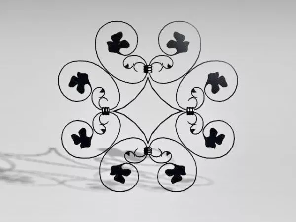 Wrought Iron Brass Fence 3d model