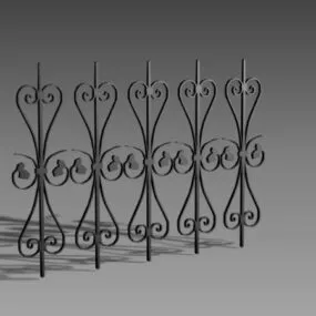 Wrought Iron Railing Grille Part 3d model