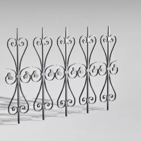 Building Wrought Iron Railing Parts 3d model