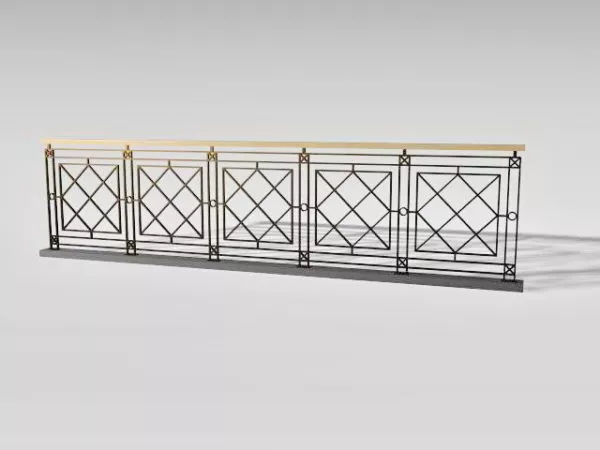 Spiral Stair Antique Rails 3d model