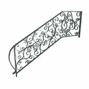 Black Wrought Iron Home Stair Railing 3d model
