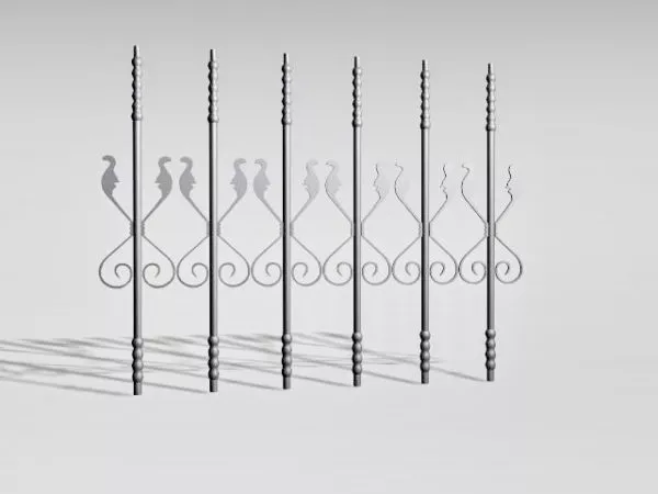 Staircase With Steel Handrails 3d model