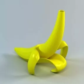 Toy Yellow Banana Shaped Vase 3d model