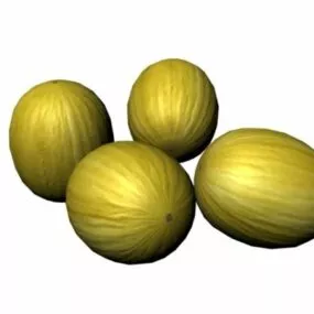 Yellow Melon Fruits 3d model