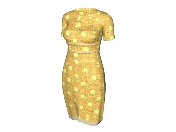 Medieval Victorian Dress 3d model