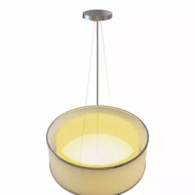 Yellow Drum Shade Modern Pendant 3d model