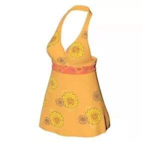 Yellow Halterneck Top Fashion 3d model