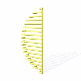 Yellow Metal Towel Radiator 3d model