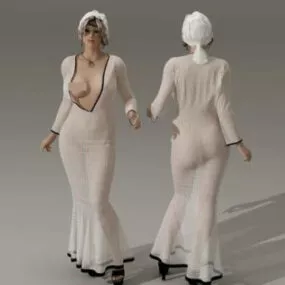 Young Woman Fresh From Shower 3d model