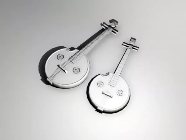 Yueqin Moon Zither Instrument 3d model Yueqin Moon Zither Instrument 3d model