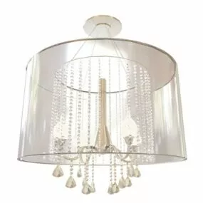 Drum Shade Living Room Crystal Chandelier 3d model