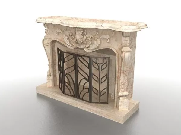 Retro Antique Fireplace Mantel 3d model Retro Antique Fireplace Mantel 3d model
