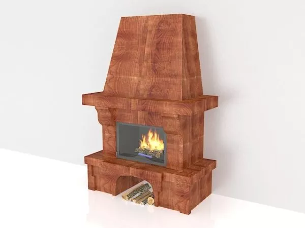 Wooden Antique Fireplace Design 3d model Wooden Antique Fireplace Design 3d model