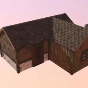 Wooden Medieval House 3d model